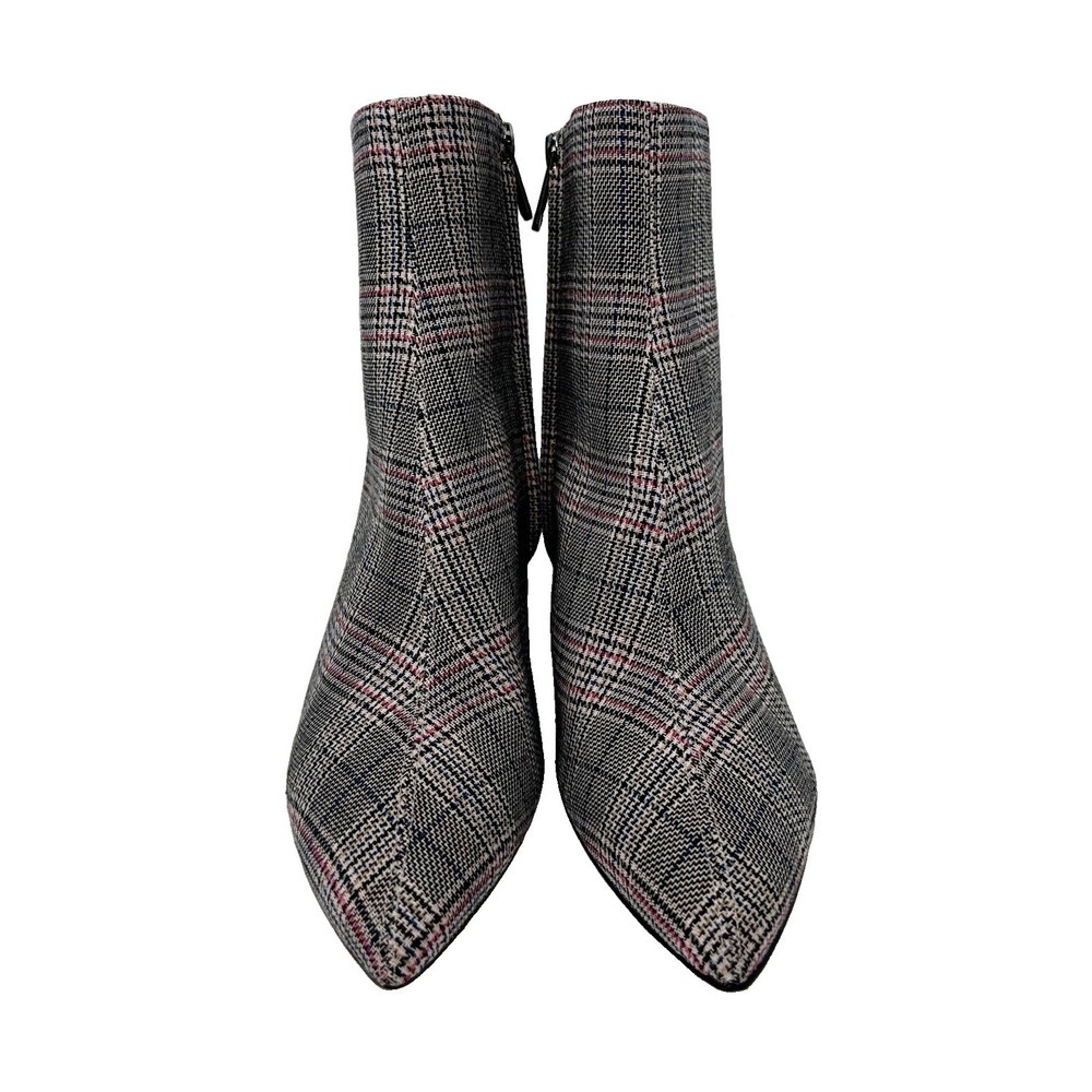 Sam Edelman Hilty 2 Plaid Booties Pink Black Tweed Ankle Boots Block Heel Sz 9.5 - Picture 2 of 10
